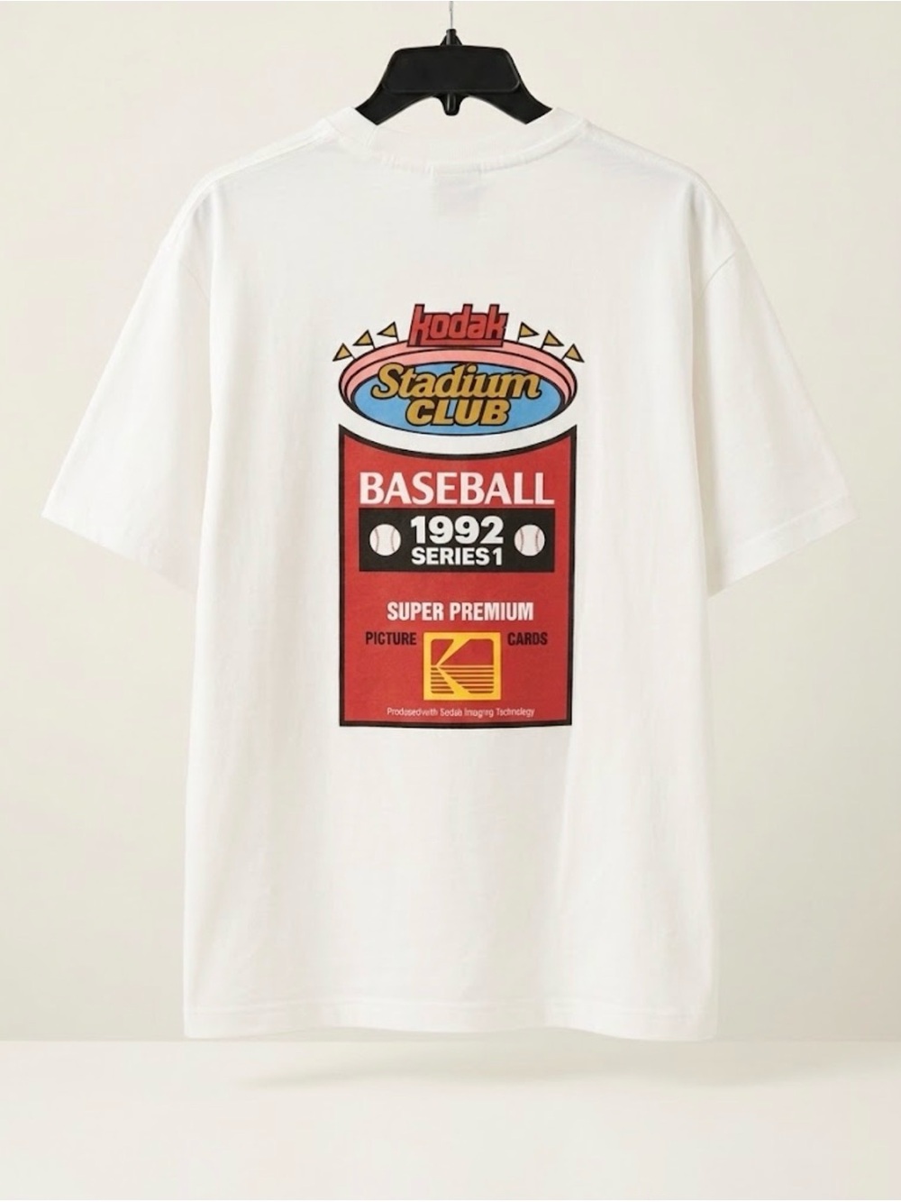 Kodak Apparel Vintage 1992 Stadium Club Baseball Graphic T-Shirt White L